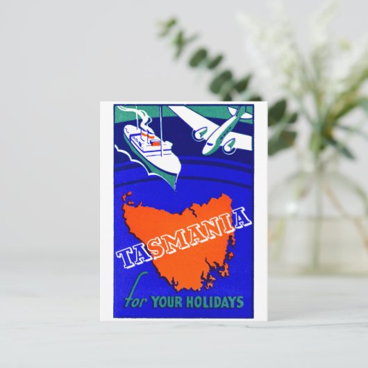 1930タスマニア旅行ポスター ポストカード (スタンド正面)