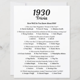 1930トリビアゲーム | 第95回誕生日パーティーゲーム