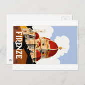 1930フィレンツェItaly Duomo旅行ポスター ポストカード (正面/裏面)