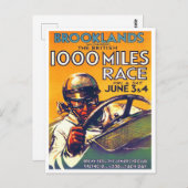 1930ブルックランズ1000マイルレースヴィンテージ ポストカード (正面/裏面)