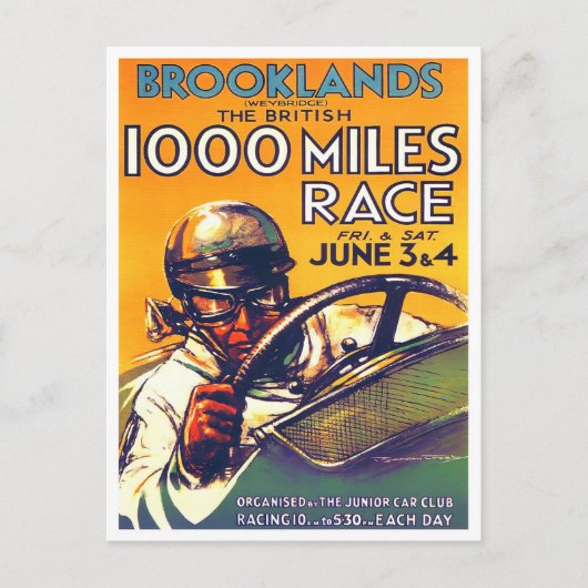 1930ブルックランズ1000マイルレースヴィンテージ ポストカード (正面)