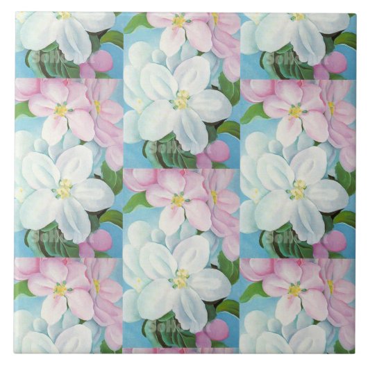 1930ヴィンテージアップルフラワーズジョージアオキーフェ タイル (正面)