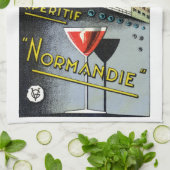 1930人のフランス語Apertif Normandie キッチンタオル (折り畳み)