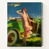 1930女性車と飛行機プリント ノートブック (裏面)