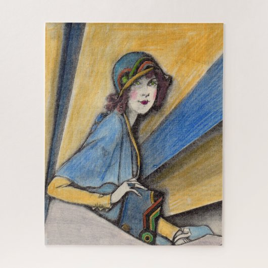 1930年おしゃれなクロシェ帽をかぶった女性 ジグソーパズル (縦)