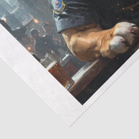 1930年のシカゴのパブでイギリスのブルドッグ警官 薄葉紙 (詳細)