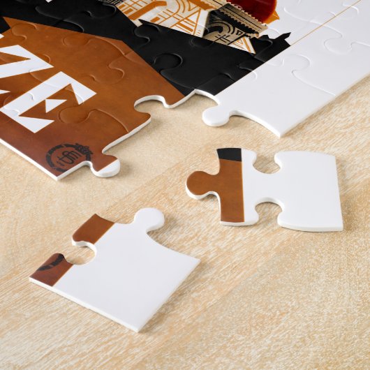 1930年のフィレンツェイタリアの大教会堂旅行ポスター ジグソーパズル (側面)