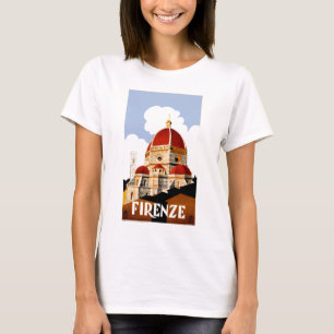 1930年のフィレンツェイタリア旅行ポスター Tシャツ