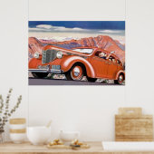 1930年のブロンドで赤い自動車のポスター ポスター (キッチン)