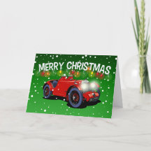 1930年のヴィンテージ車のクリスマスカード