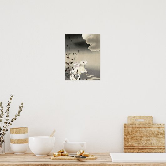 1930年の大原小村の満月のウサギ ポスター (キッチン)