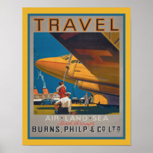 1930年の空地・海遊旅行ポスター ポスター