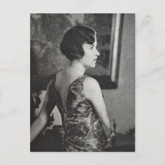 1930年の美しい女性の白黒ポストカード ポストカード (正面)