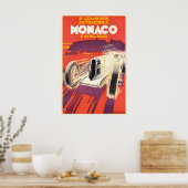 1930年グランプリ モナコ フランス モーターレース ヴィンテージ ポスター (キッチン)
