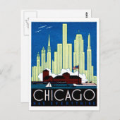 1930年シカゴ訪問ポスター ポストカード (正面/裏面)