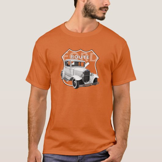 1930年モデルA.ホワクラシックイ改造トRoute66 T-Shirt Tシャツ (正面)