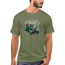 1930年モデルA.緑クラシックの改造Route66 T-Shirt