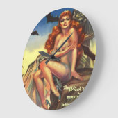 1930年レトロパルプイラストレーション ラージ壁時計 (傾斜)