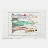 1930年ヴィンテージガウン夕べ キッチンタオル (横)