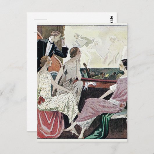 1930年ヴィンテージガウン夕べ ポストカード (正面/裏面)