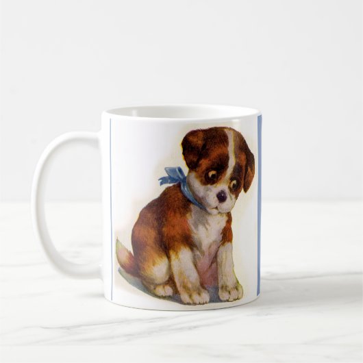 1930年代かわいい子犬のナンバー2 コーヒーマグカップ (左)