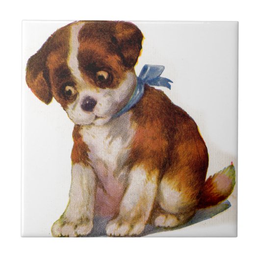 1930年代かわいい子犬のナンバー2 タイル (正面)