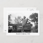 1930年代にカリフォルニアに向かった ポストカード (正面/裏面)