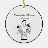 1930年代のおしゃれなレディーゴルファーとゴルフ セラミックオーナメント (正面)