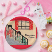 1930年代のアートデコクリスマス応援 ペーパープレート (パーティー)