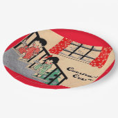 1930年代のアートデコクリスマス応援 ペーパープレート (アングル)