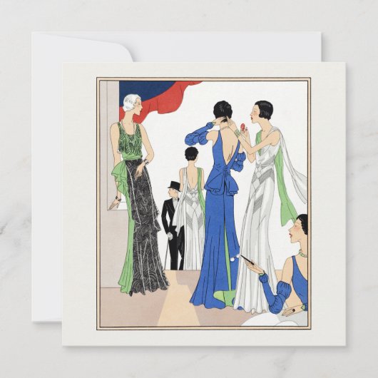 1930年代のイブニングドレスの女性たち カード (正面)