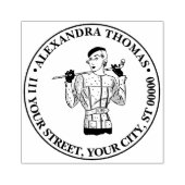 1930年代のゴルフクラブを持つファッショナブルなレディーゴルファー ラバースタンプ (インプリント)