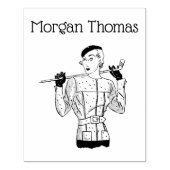 1930年代のゴルフクラブを持つファッショナブルなレディーゴルファー ラバースタンプ (インプリント)