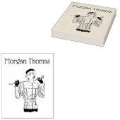 1930年代のゴルフクラブを持つファッショナブルなレディーゴルファー ラバースタンプ (押印)