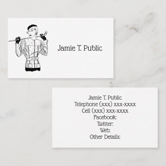 1930年代のゴルフクラブを持つファッショナブルなレディーゴルファー 名刺 (正面/裏面)