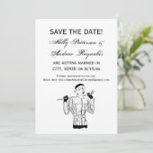 1930年代のゴルフクラブを持つファッショナブルなレディーゴルファー 招待状 (スタンド正面)