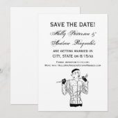 1930年代のゴルフクラブを持つファッショナブルなレディーゴルファー 招待状 (正面/裏面)