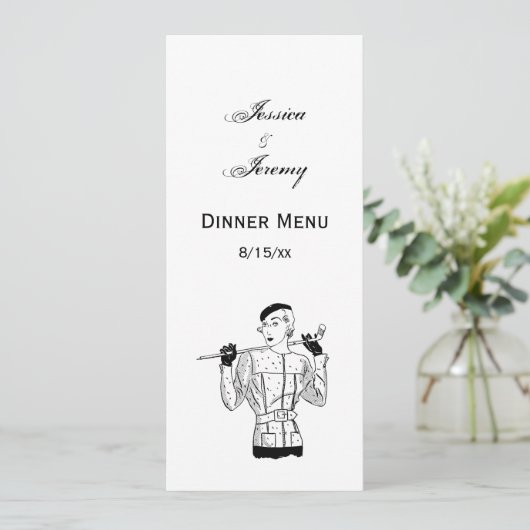 1930年代のゴルフクラブを持つファッショナブルなレディーゴルファー 招待状 (スタンド正面)