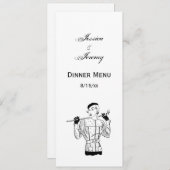 1930年代のゴルフクラブを持つファッショナブルなレディーゴルファー 招待状 (正面/裏面)