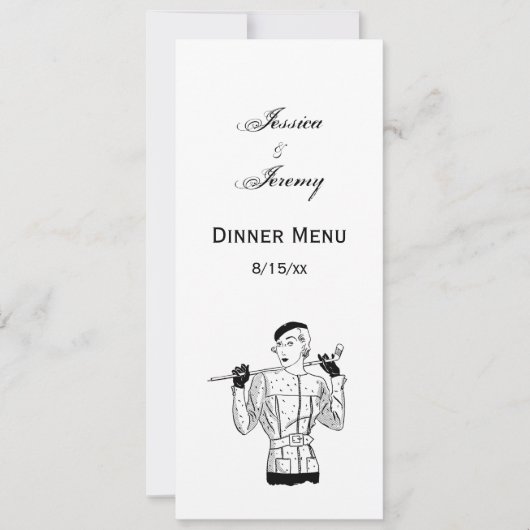 1930年代のゴルフクラブを持つファッショナブルなレディーゴルファー 招待状 (正面)