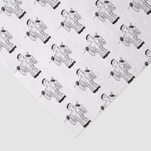 1930年代のゴルフクラブを持つファッショナブルなレディーゴルファー 薄葉紙 (詳細)