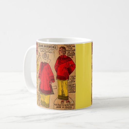1930年代のジェーン・アーデン紙の人形中国の服 コーヒーマグカップ (正面左)