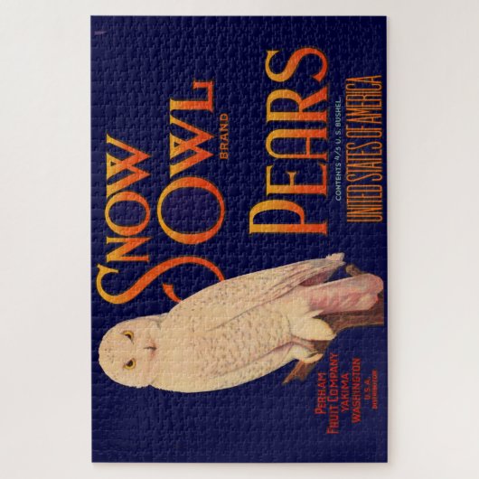 1930年代のスノウのブランド梨のフルーツクリートラベルプリント ジグソーパズル (縦)