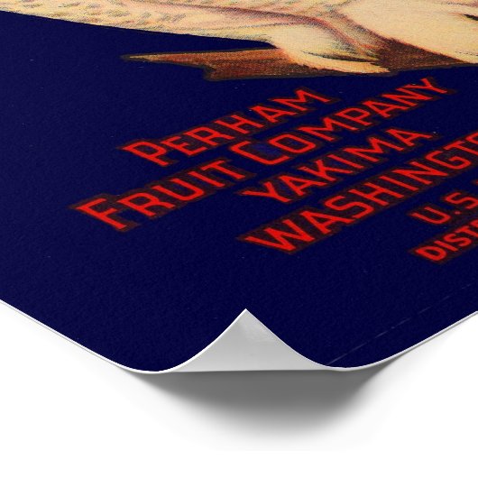 1930年代のスノーフクロウのブランドは、果輪状のラベルを梨にする ポスター (角)