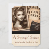 1930年代のパーティーエラスイングソイレ10代の若者パーティー 招待状 (正面)