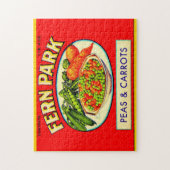 1930年代のファーンパークのエンドウ豆とニンジンのラベル ジグソーパズル (縦)