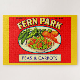 1930年代のファーンパークのエンドウ豆とニンジンのラベル ジグソーパズル