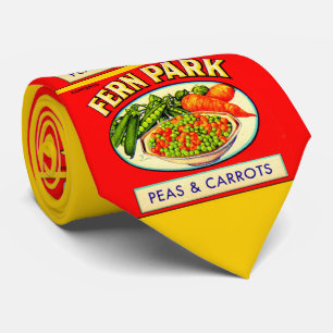 1930年代のファーンパークのエンドウ豆とニンジンのラベル ネクタイ