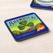 1930年代のフルーツクラートレーベルShamrock Navel Orange コースター (左側)