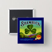 1930年代のフルーツクラートレーベルShamrock Navel Orange 缶バッジ (正面&裏面)